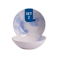 James Cooke Schaal Clouded Charm 17 cm Blauw Wit Stoneware 2 stuks