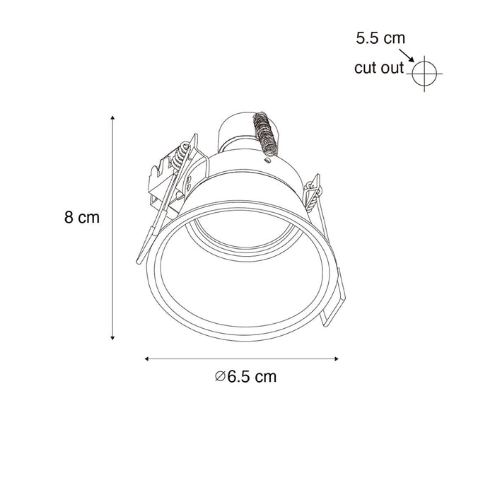 QAZQA Moderne inbouwspot zwart met goud GU10 35mm IP44 - Dept