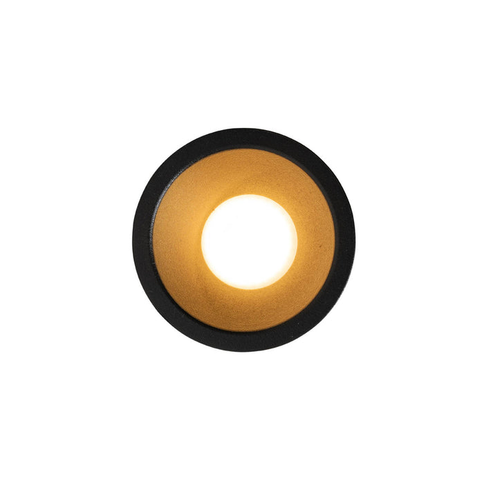 QAZQA Moderne inbouwspot zwart met goud GU10 35mm IP44 - Dept