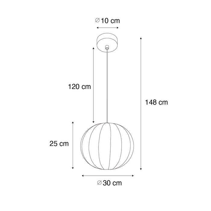 QAZQA Japandi hanglamp wit zijden 30cm - Plu