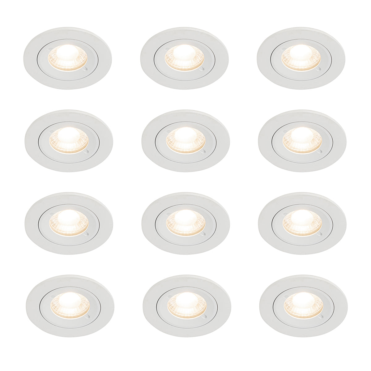 QAZQA Set van 12 inbouwspots wit rond GU10 50mm IP44 - Xena