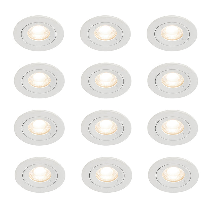 QAZQA Set van 12 inbouwspots wit rond GU10 50mm IP44 - Xena