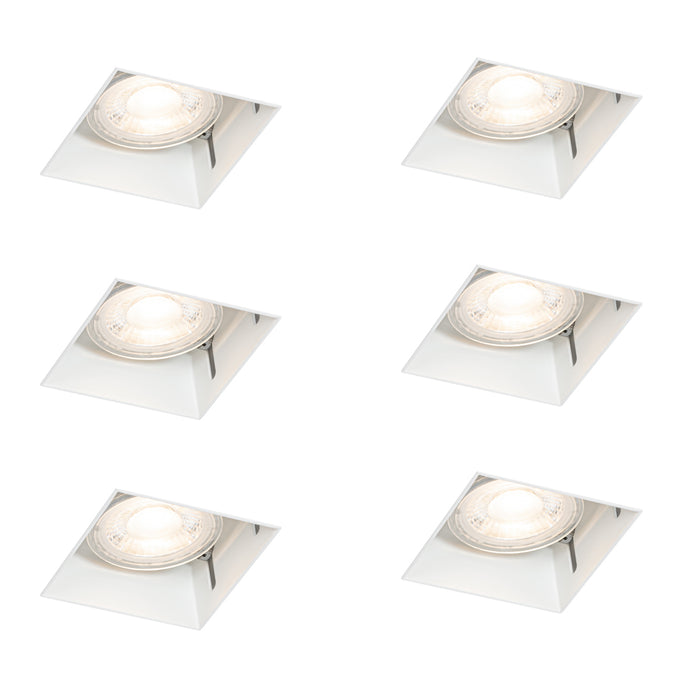 QAZQA Set van 6 inbouwspots wit GU10 50mm trimless - Oneon