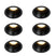 QAZQA Set van 6 inbouwspots zwart GU10 35mm IP44 - Dept