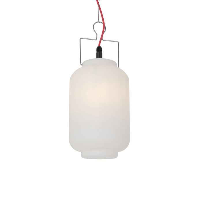 QAZQA Smart buiten hanglamp wit 20cm met rode stekker incl. Wifi A60