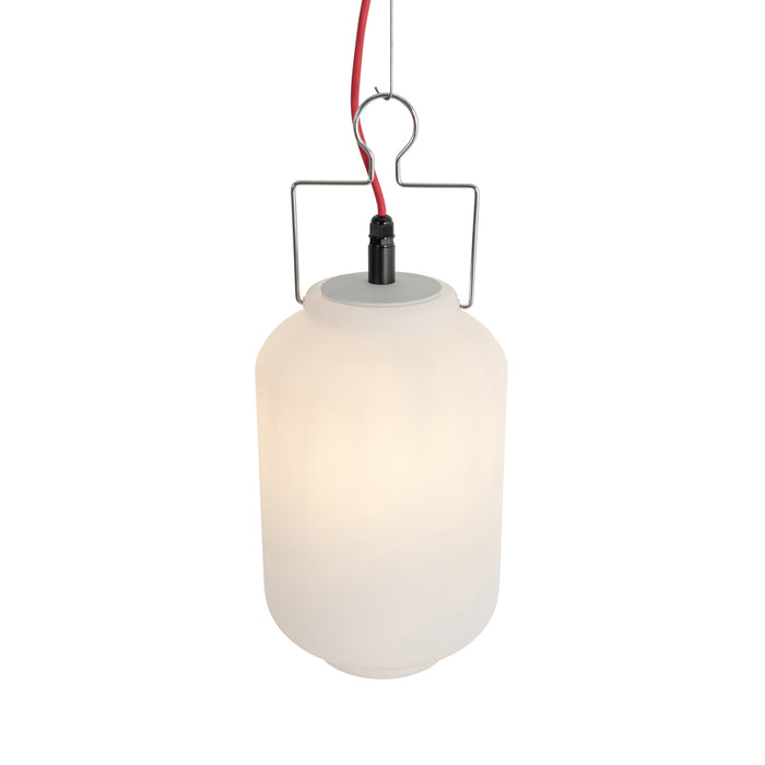 QAZQA Smart buiten hanglamp wit 20cm met rode stekker incl. Wifi A60