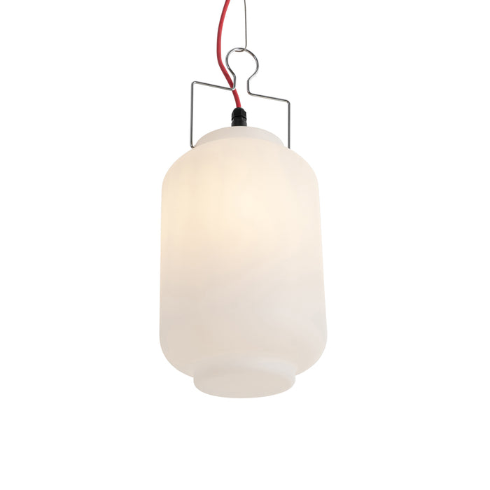 QAZQA Smart buiten hanglamp wit 20cm met rode stekker incl. Wifi A60