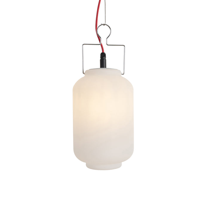 QAZQA Smart buiten hanglamp wit 20cm met rode stekker incl. Wifi A60