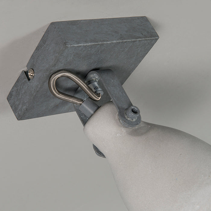 QAZQA Set van 4 industriële spots grijs beton 1-lichts - Creto