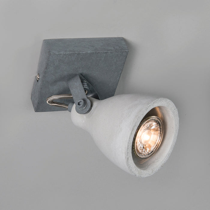 QAZQA Set van 4 industriële spots grijs beton 1-lichts - Creto