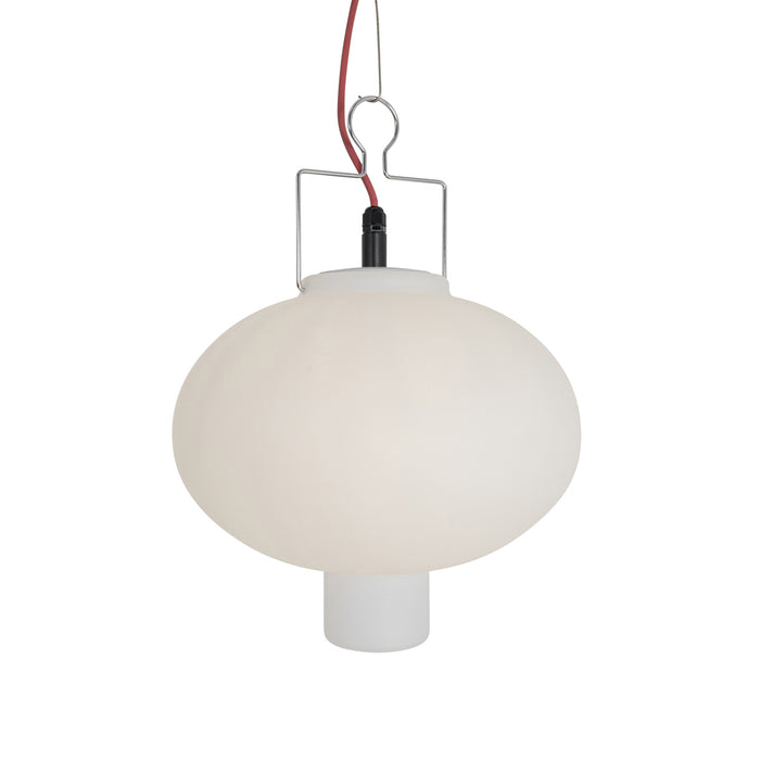 QAZQA Smart buiten hanglamp wit 35cm met rode stekker incl. Wifi A60