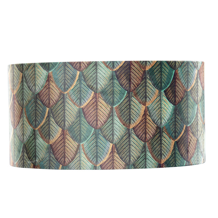 QAZQA Velours lampenkap blad dessin met gouden binnenkant ovaal