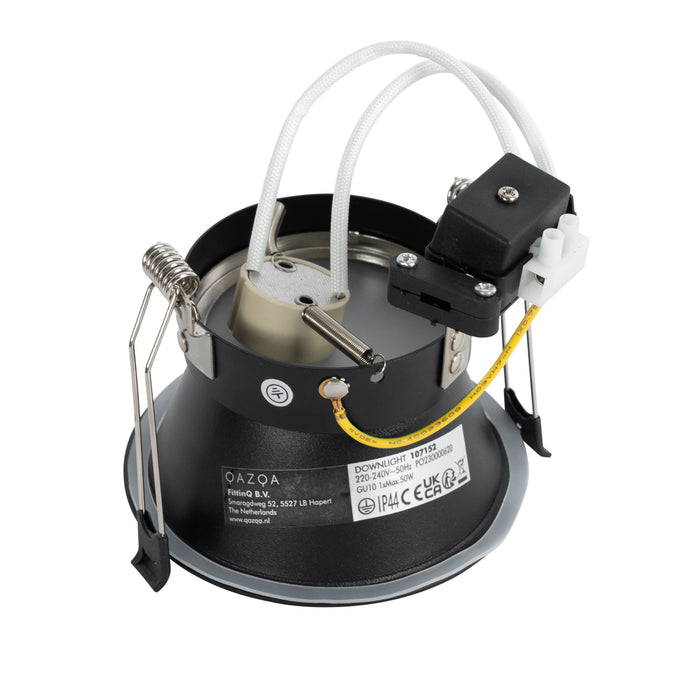 QAZQA Set van 6 inbouwspots zwart GU10 70mm IP44 - Dept