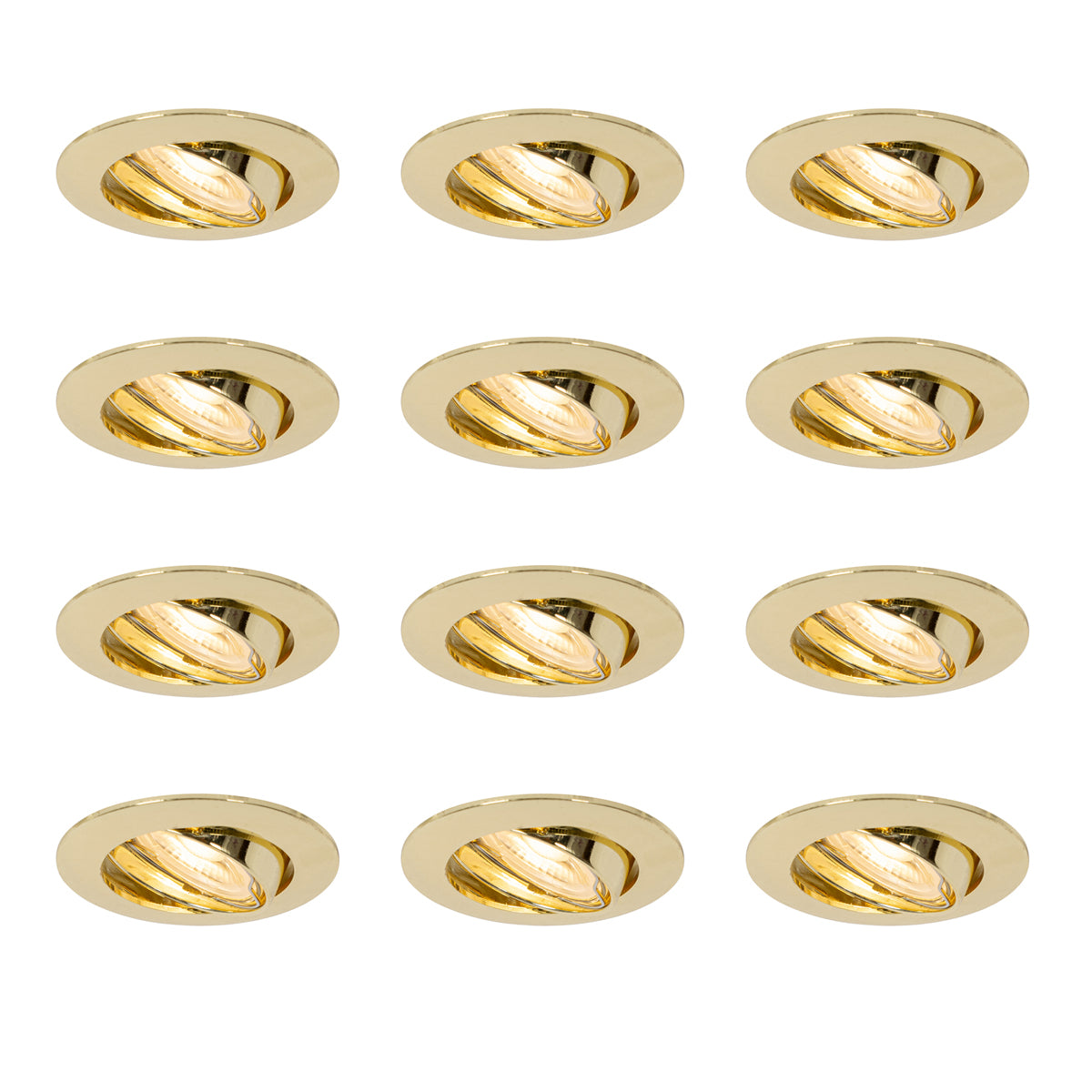 QAZQA Set van 12 inbouwspots messing GU10 35mm - Edu