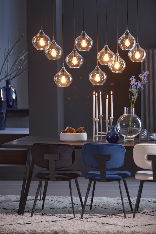 Light&living Eetkamerstoel 55,5x45,5x80 cm AALIYAH velvet zwart-zwart