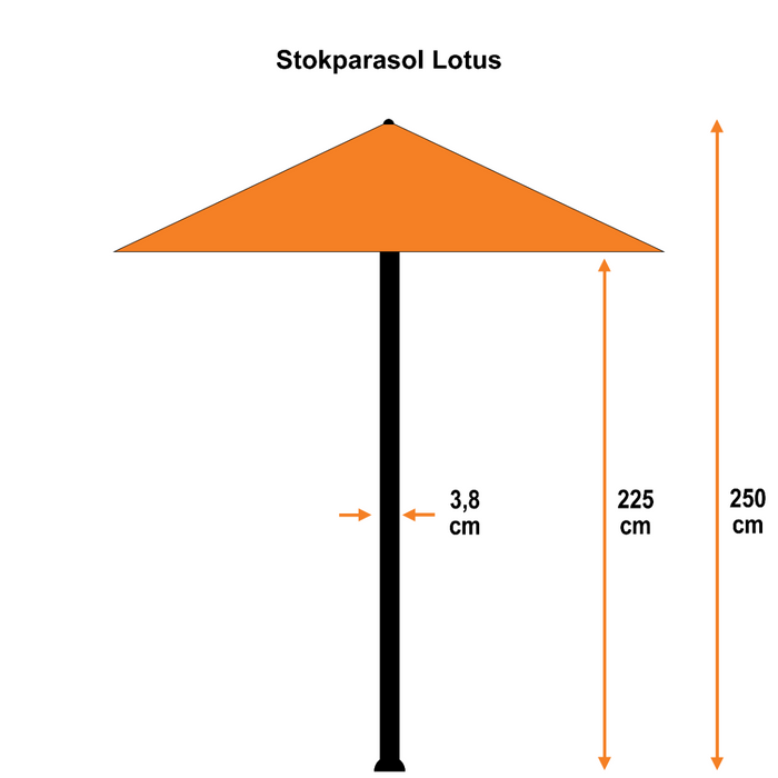 Garden Impressions Lotus parasol 250x250 cm - koper