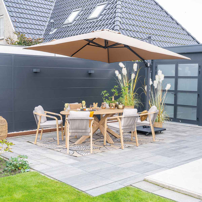 Garden Impressions Hawaii zweefparasol 300x300 c. black - taupe