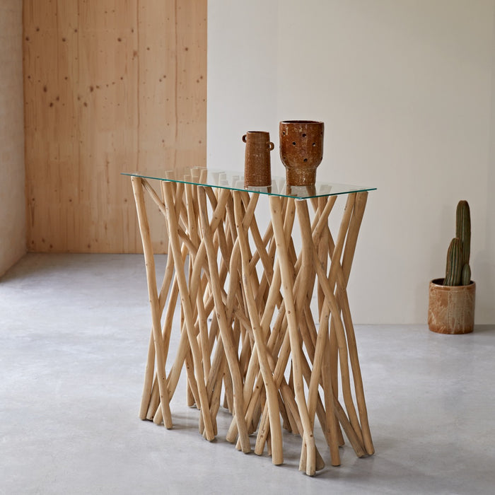 Tikamoon - River - Massief teakhouten bijzettafel