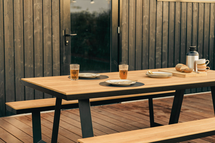 Aluminium picknicktafel Bermuda zwart