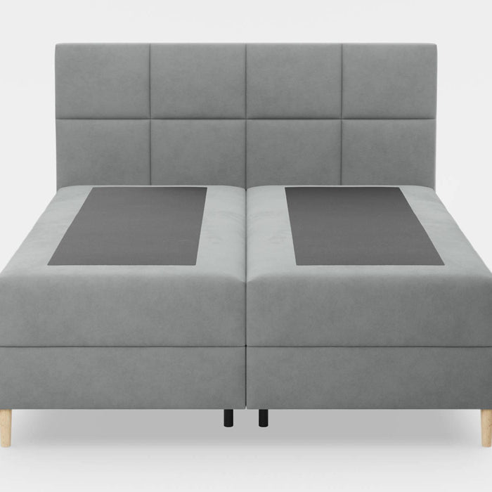 by fonQ Novae Boxspring met Opbergruimte 160 x 200 cm - Grijs / Zwart