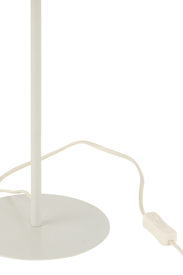 J-Line - Tafellamp Metaal|rattan Wit|naturel - 32x32x50cm