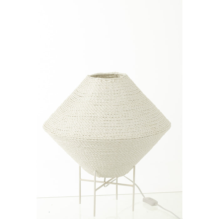 J-Line - Hanglamp Ufo Raffia Wit Large - 40x40x32cm