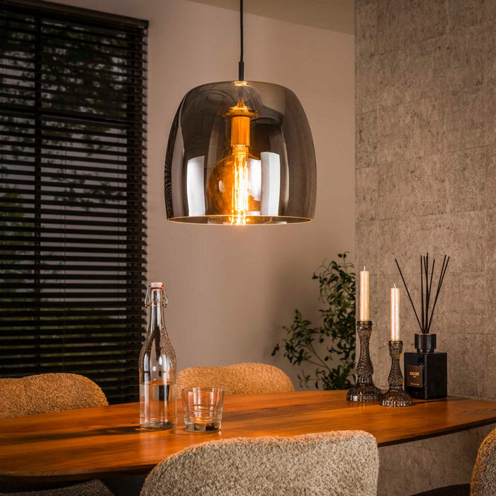 Fraaai Ariana hanglamp 1L drift glas - smoke grijs