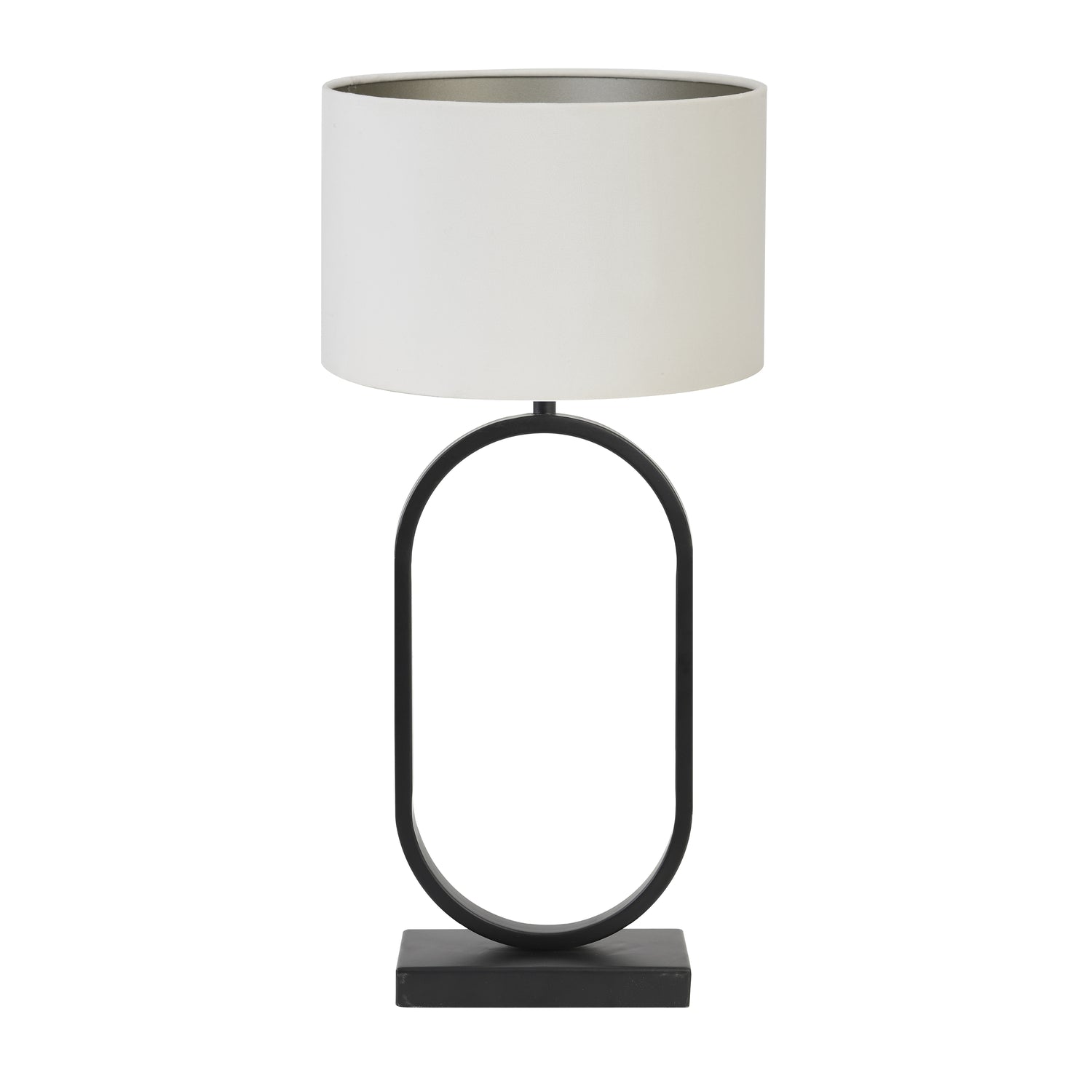 Light & Living Tafellamp Jamiri|Velours - Zwart|Off white - Ø30x67cm