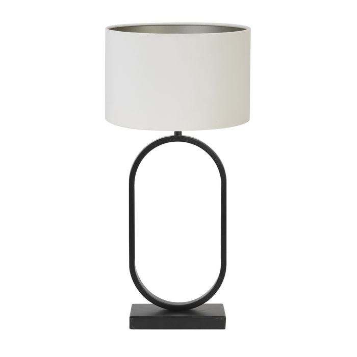 Light & Living Tafellamp Jamiri|Velours - Zwart|Off white - Ø30x67cm