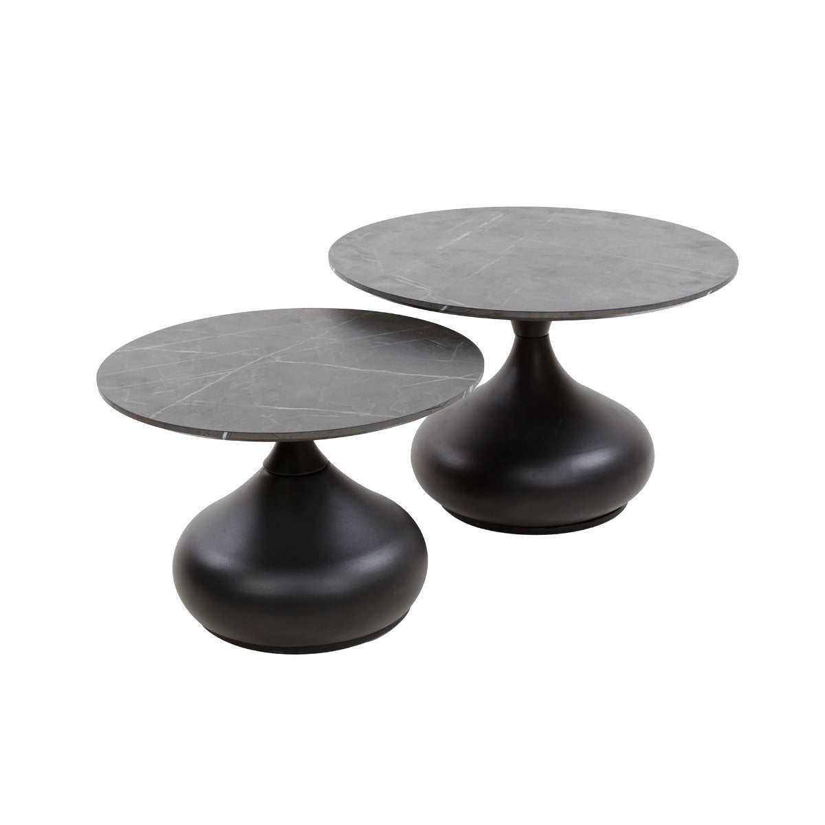 Fraaai Juno ronde salontafel - set van 2 - zwart