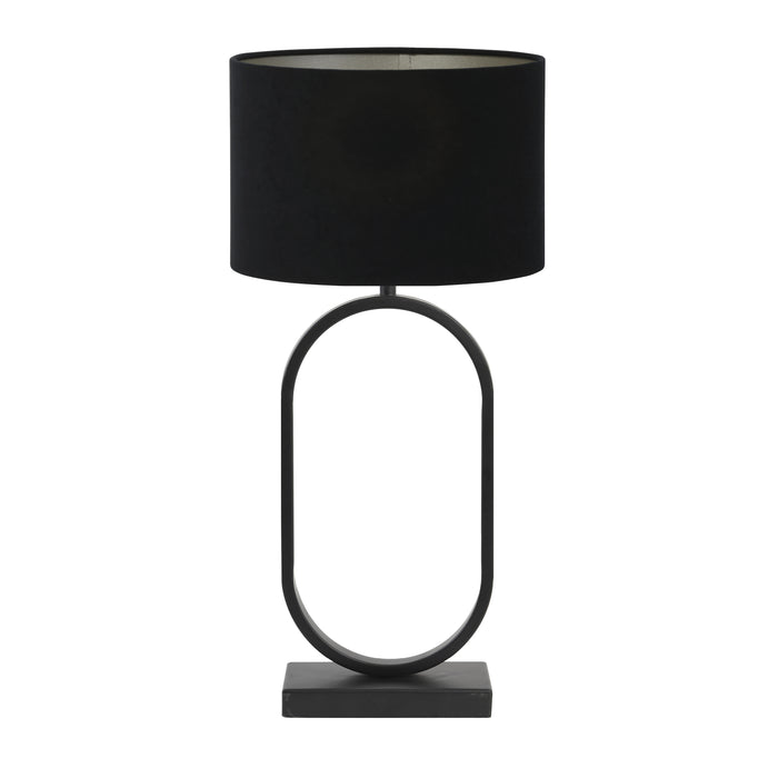 Light & Living Tafellamp Jamiri|Velours - Zwart|Zwart - Ø30x67cm