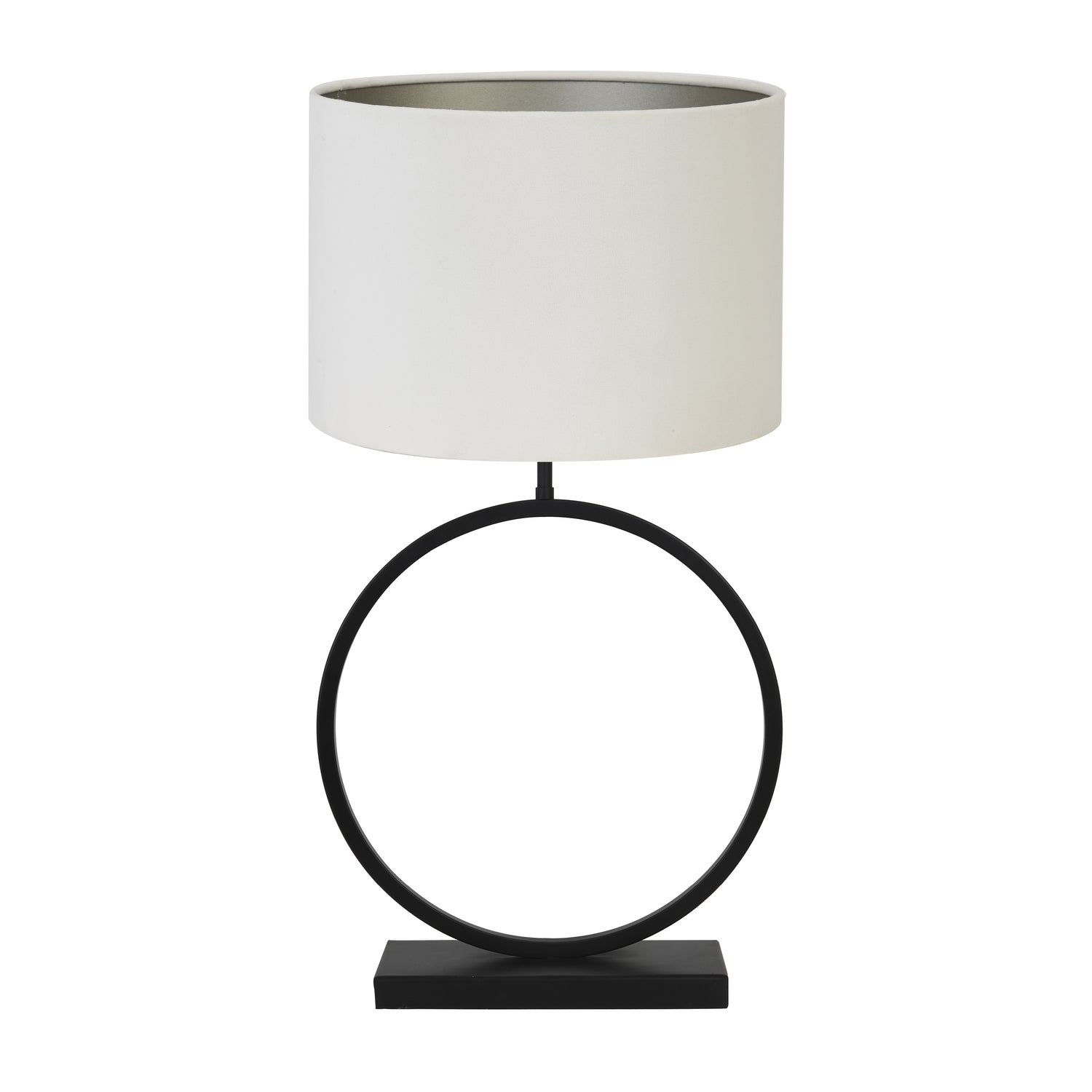 Light & Living Tafellamp Liva|Velours - Zwart|Off white - Ø40x78,5cm