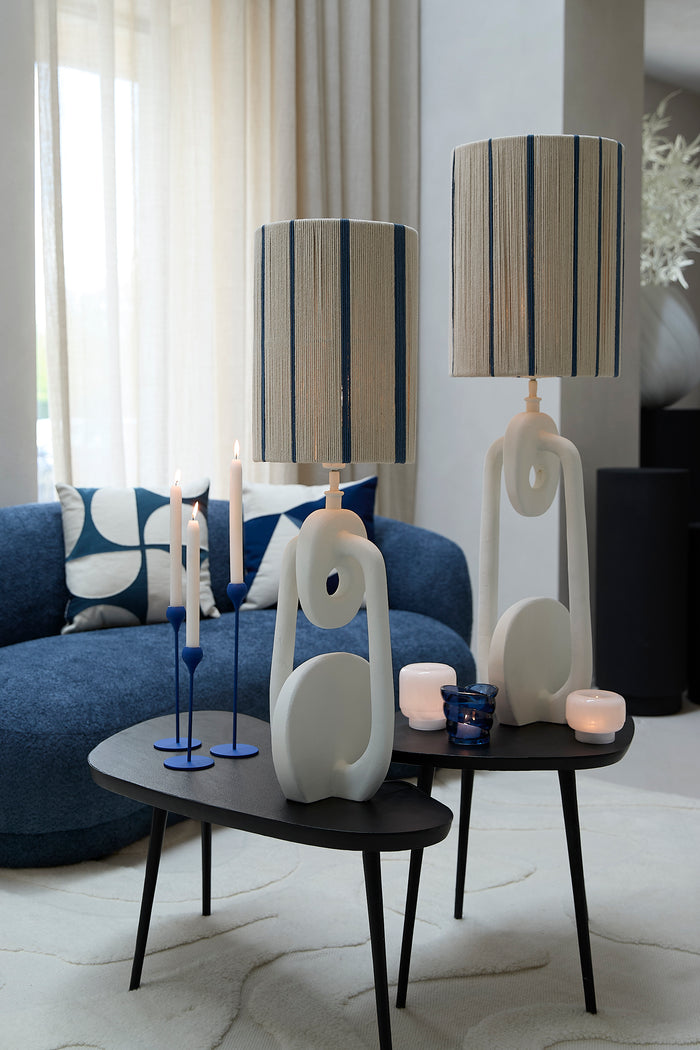 Light & Living Light&living Kap cilinder 25-25-36 cm MEDAN crème+blauw