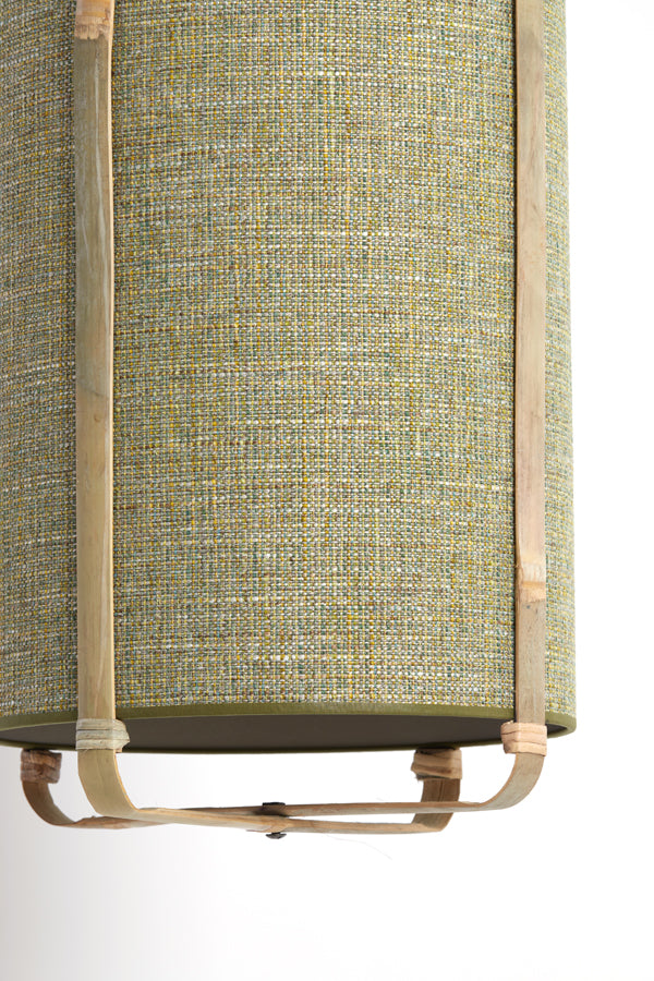 Light&living Hanglamp Ø32x60 cm SENDAI groen+bamboe naturel
