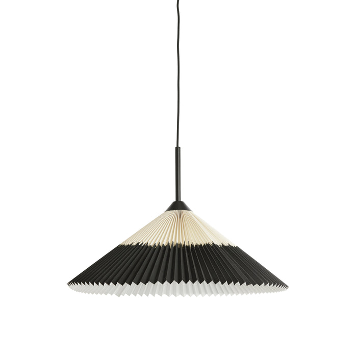 Light & Living Light&living Hanglamp Ø60x23 cm PLEATED zwart+naturel