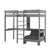 LUCEVI - Pino Hoogslaper + Bureau + Slaapfauteuil 90x200 cm - Grijs