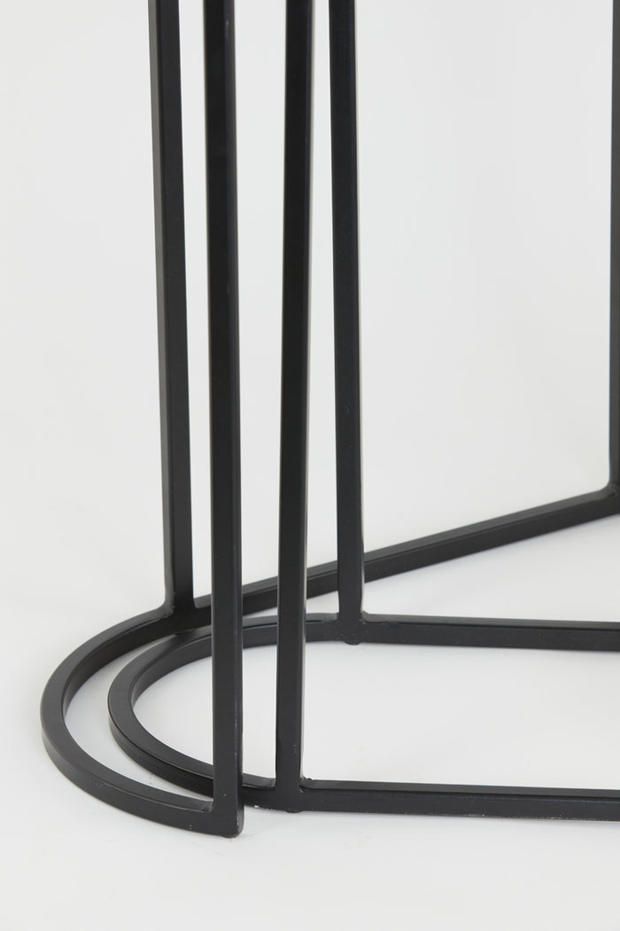 Light & Living - Bijzettafel BOCOV - 53x26x53cm - Zwart - Set van 2