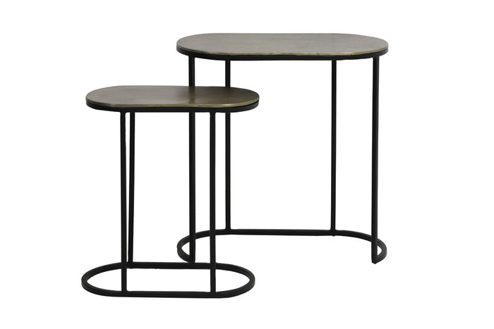 Light & Living - Bijzettafel BOCOV - 53x26x53cm - Brons - Set van 2