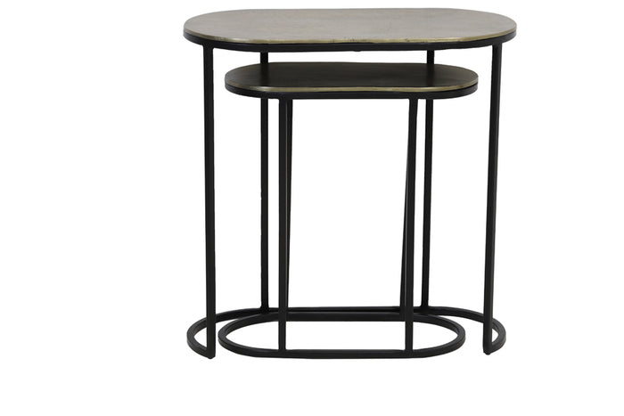 Light & Living - Bijzettafel BOCOV - 53x26x53cm - Brons - Set van 2