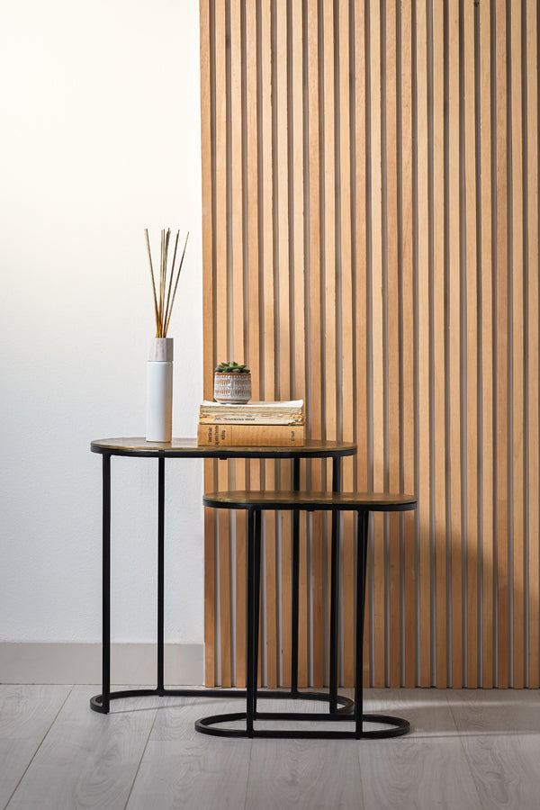 Light & Living - Bijzettafel BOCOV - 53x26x53cm - Brons - Set van 2