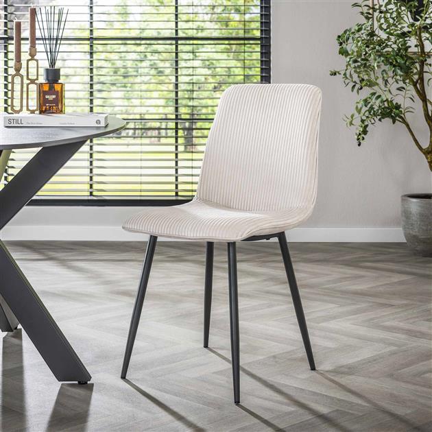 Hoyz Collection - Barstoel Rib - Rock Gebroken Wit - Set van 2