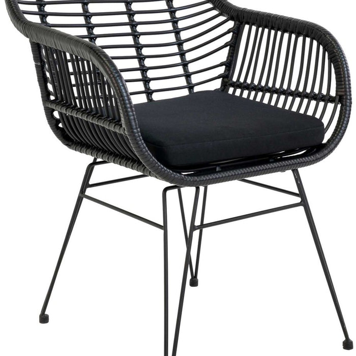 House Nordic Trieste Polyrattan Armstoel Zwart set van 2
