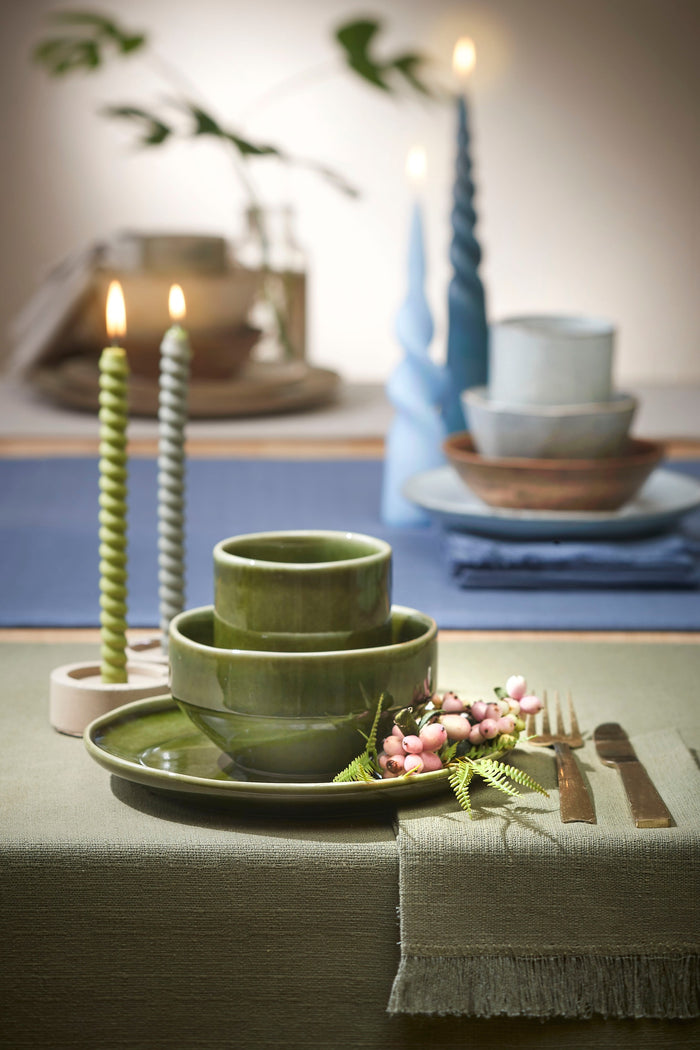 Mica Decorations Rhea Schaal - Set van 6 - Ø12,5 cm - Keramiek - Groen