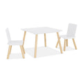 sweeek - Vierkante kindertafel grenenhout 2 stoelen
