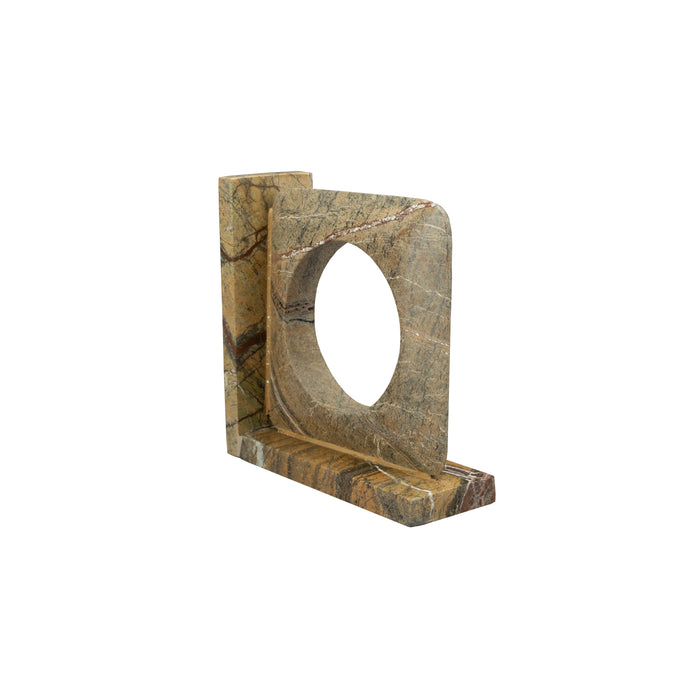 Dutchbone Satpura Boekensteun Marmer Bruin - Set van 2
