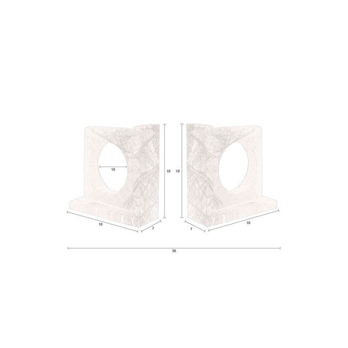 Dutchbone Satpura Boekensteun Marmer Bruin - Set van 2