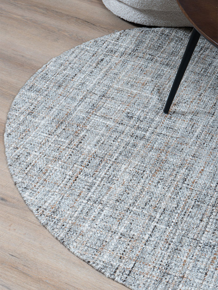 Veer Carpets - Vloerkleed Cross Grey|Beige - Rond ø200 cm