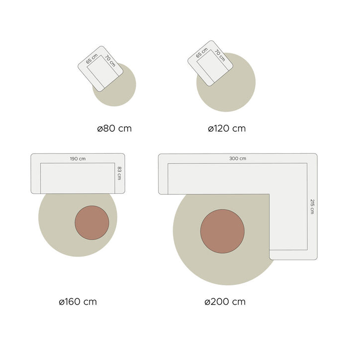 Veer Carpets - Vloerkleed Velluto Beige - Rond ø160 cm