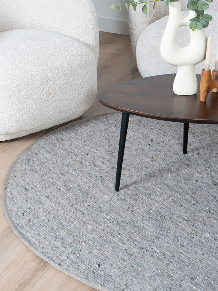 Veer Carpets - Vloerkleed Scott Taupe Rond ø160 cm