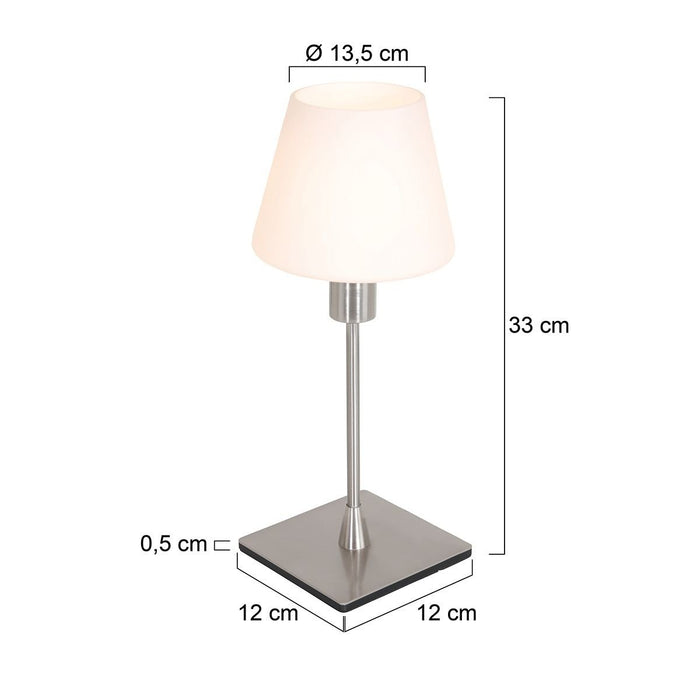 Steinhauer - tafellamp - Ancilla - staal - glas metaal - Ø 14cm - E14 - 3100ST